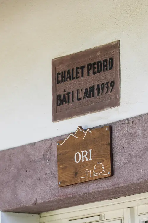 Plaque Chalet Pedro, bâti en 1939